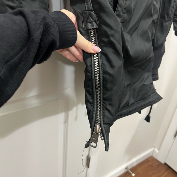 Nicole Benisti Black Brera Leather Trim Fur Accent Down Coat Size M $1,800 - Picture 9 of 16